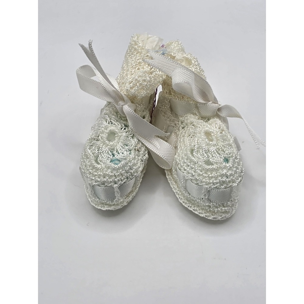 VINTAGE HANDMADE CROCHETED‎ BABY OR DOLL BOOTIES SHOES